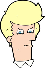 cartoon man narrowing eyes