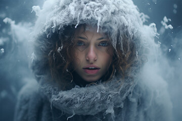 Frozen woman