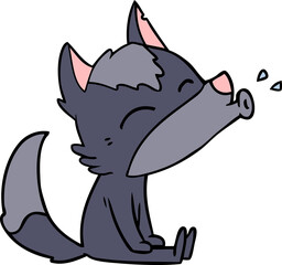 howling wolf cartoon