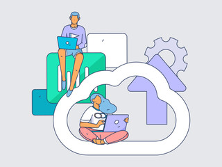 Business People Flat Vector Concept Operation Hand Drawn Illustration
