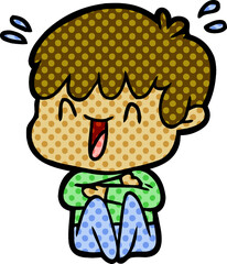 cartoon laughing boy