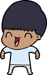 happy cartoon boy