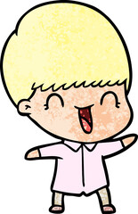 happy cartoon boy