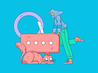 Business People Flat Vector Concept Operation Hand Drawn Illustration
