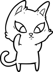 confused cartoon cat