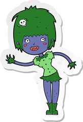 sticker of a cartoon vampire girl