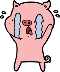 crying pig cartoon