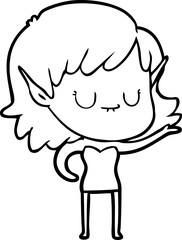 happy cartoon elf girl