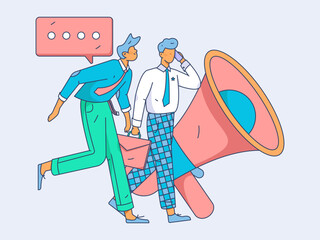Business People Flat Vector Concept Operation Hand Drawn Illustration
