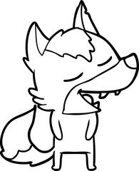 cartoon wolf laughing