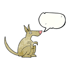 freehand speech bubble textured cartoon kangaroo