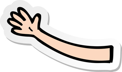 sticker of a cartoon arm