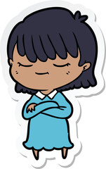 sticker of a cartoon woman