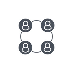 Vector sign of the collaboration symbol isolated on a white background. icon color editable.