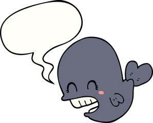 cartoon whale with speech bubble