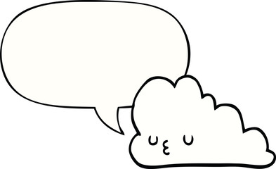 cute cartoon cloud with speech bubble