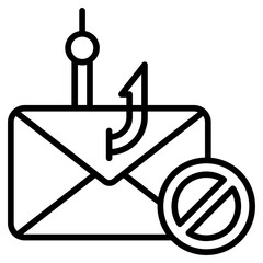 Phishing Blocker icon line vector illustration