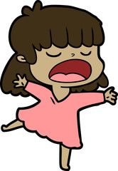 cartoon woman talking loudly