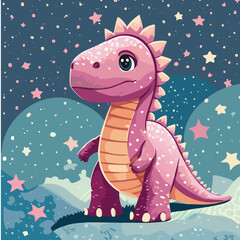 Little dino dragoon dinosaur cute illustration vector cartoon animal 