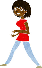 cartoon woman walking