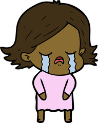 cartoon girl crying