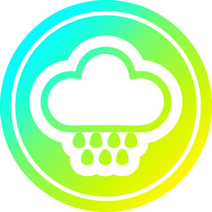 rain cloud circular icon with cool gradient finish