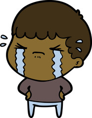 Obraz premium cartoon man crying