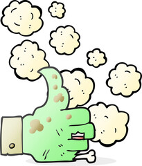 freehand drawn cartoon zombie hand