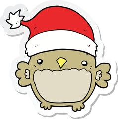 sticker of a cute christmas owl