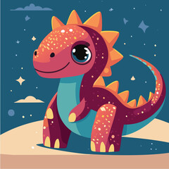 Little dino dragoon dinosaur cute illustration vector cartoon animal 