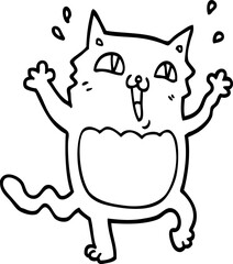 cartoon crazy excited cat
