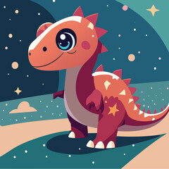 Little dino dragoon dinosaur cute illustration vector cartoon animal 