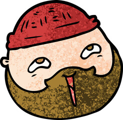 cartoon male face with beard