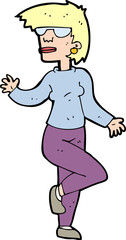 cartoon woman waving