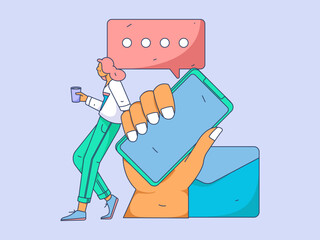 Business People Flat Vector Concept Operation Hand Drawn Illustration
