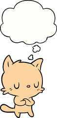 cartoon cat with thought bubble