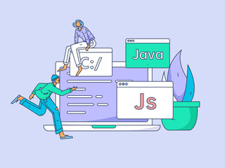 Business People Flat Vector Concept Operation Hand Drawn Illustration
