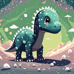 Little dino dragoon dinosaur cute illustration vector cartoon animal 
