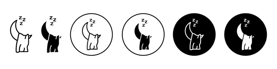 sleep icon. Good sleep with relaxation symbol. Sweet dreams bed time vector. Quality night snore in moon light sign.