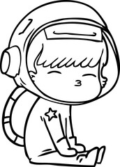 cartoon curious astronaut