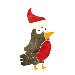 freehand retro cartoon robin