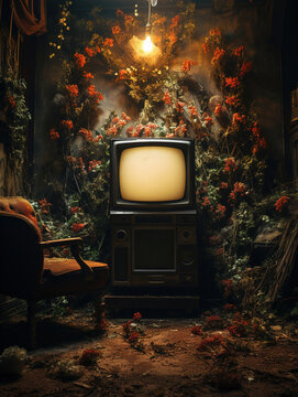 Vintage TV Set Now Home to Thriving Plant Life