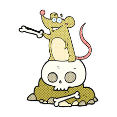 freehand drawn cartoon graveyard rat