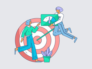 Business People Flat Vector Concept Operation Hand Drawn Illustration
