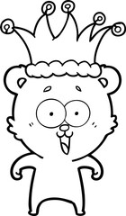 Obraz premium laughing teddy bear cartoon wearing hat