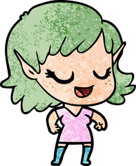 happy cartoon elf girl