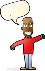 Obraz na płótnie Canvas cartoon angry old man with speech bubble