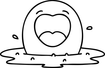 line doodle of a very happy fried egg