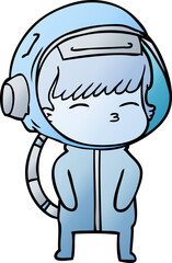 cartoon curious astronaut