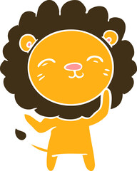 flat color style cartoon lion